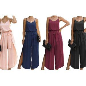 Side Slit Strappy Jumpsuit